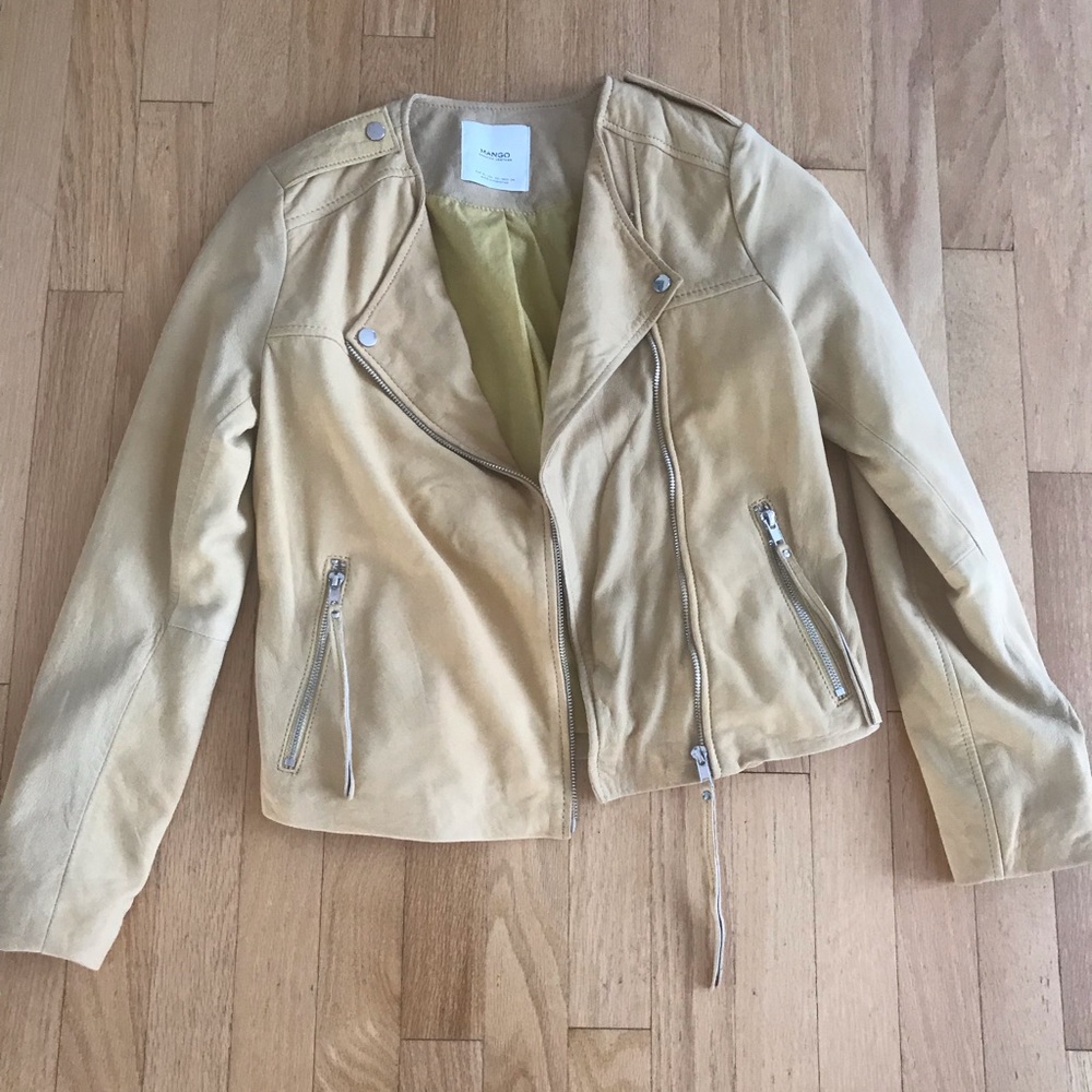 Tan suede jacket from Mango